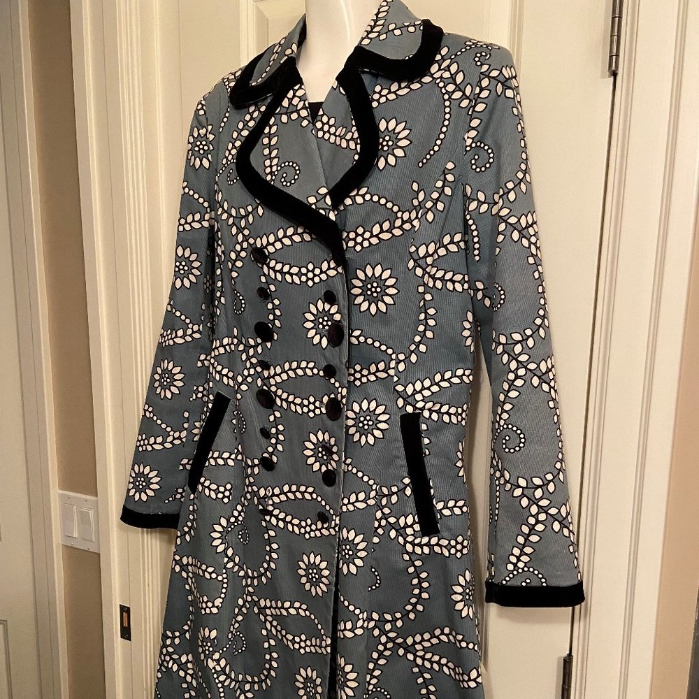 MOSCHINO FLORAL LIGHT BLUE COAT